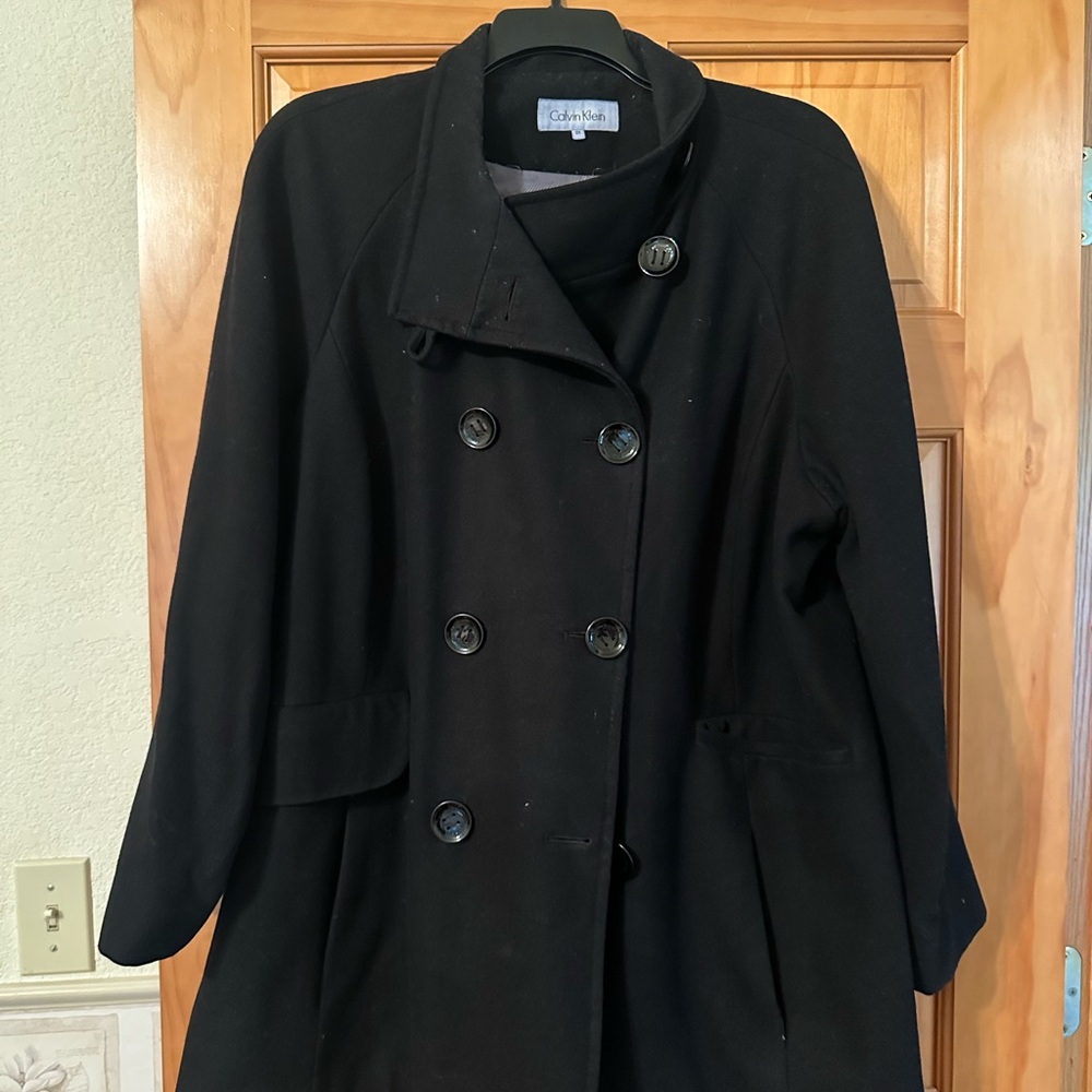 Calvin Klein Women's Black Pea Coat